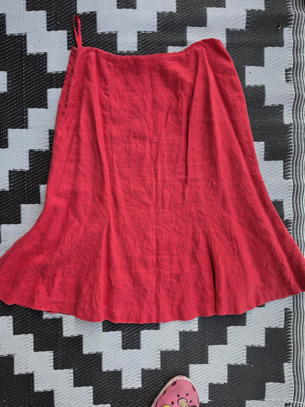 Chaps Red Circle Skirt Petite